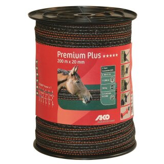 AKO Premium Plus Weidezaunband TriCond 20mm 200m - braun/orange