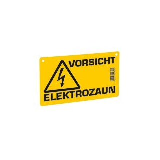 Warnschild - Warnschild Elektrozaun (Maß 200 x 100 mm, zweiseitig bedruckt)