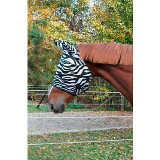 Fliegenschutzmaske Zebra mit Ohrenschutz - Pony