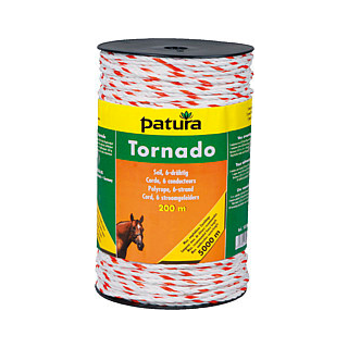 Patura Tornado Seil - 500m Rolle, weiß-orange
