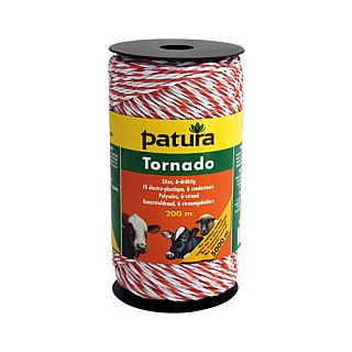 Patura Tornado Litze - 200m Rolle, weiß-orange