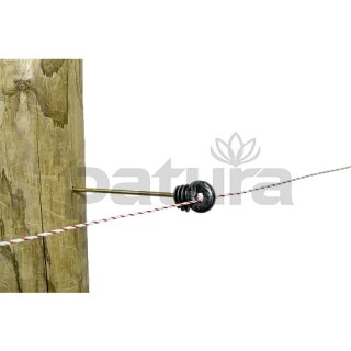 Patura Ringisolator  mit Holzgewinde mit langem Schaft (20 cm)
