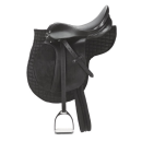 Sattel-Set - Größe Pony, Sattelgurt 95cm, schwarz, 40,5 cm (16,0")
