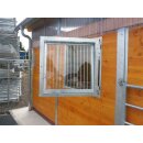 Pferdestall-Dreh-Kippfenster - Plexiglas - mit Schutzgitter - 100x100cm - zzgl. Fracht