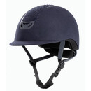 Reithelm Comfort Glory - Farbe MARINE - Microfaser Optik - mit Verzierung