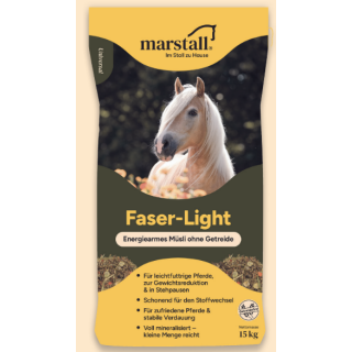 Marstall Faser Light - Das energiearme Faser-Müsli - Pferdefutter - 15 Kg