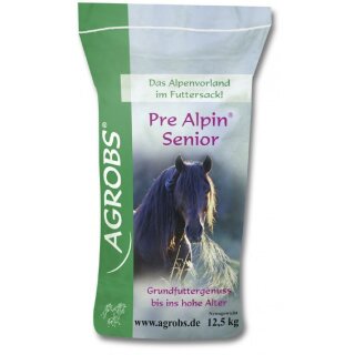 Agrobs - Pre Alpin Senior - Grundfuttergenuss bis ins hohe Alter - Pferdefutter - 12,5 Kg