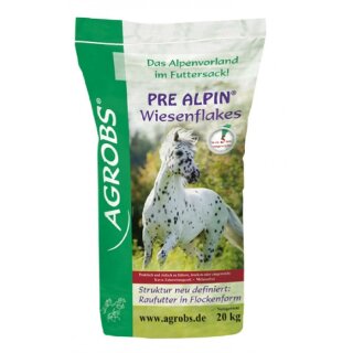 Agrobs - Pre Alpin Wiesenflakes - Raufutter für Pferde in Flockenform - Pferdefutter - 20 Kg