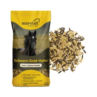 Marstall Schwarz-Gold-Hafer (ganz) - Hafer Qualitäts-Getreide - Pferdefutter - 20 Kg