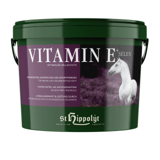 St. Hippolyt - Vitamin E plus Selen - Optimaler Zellschutz - Pferdefutter 2,5 Kg Eimer