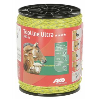 AKO TopLine Ultra Weidezaunlitze - geflochten - 300m Rolle