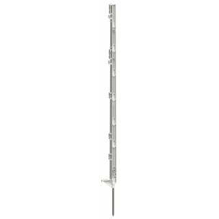 AKO Kunststoffpfahl Classic mit Einzeltritt weiß, 105cm Gesamthöhe, 18cm Bodennagel, 5er Bund