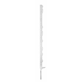 AKO Kunststoffpfahl Titan Einzeltritt, weiß, 110cm Gesamthöhe, 18cm Bodennagel, 5er Bund