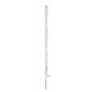 AKO Kunststoffpfahl Titan Doppeltritt, weiß, 157cm Gesamthöhe, 21cm Bodennagel, 5er Bund