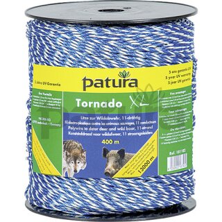 Patura Tornado XL Litze 400 m Rolle, blau/weiß