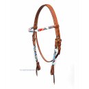 Beaded Harness Headstall Red-Blue-White - Westerntrense -...