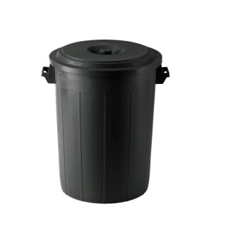 Futtertonne mit Deckel, 60 Ltr, schwarz