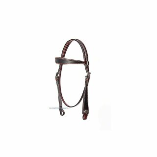 Two Tone Headstall - Kopfstück - Westerntrense - with Antique Concho
