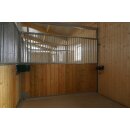 EQUI- Viva Easy Clean Premium Trennwand - herausziehbar - Pferdeboxentrennwand Holz/Gitter