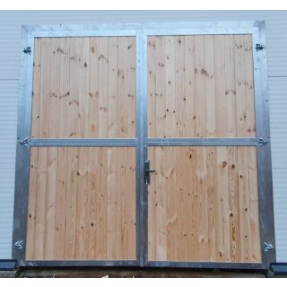 Flügeltor - Stalltor - 2-flüglig 2x2m verzinkt Kiefernholz
