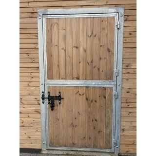 Stalltür - Pferdeboxen-Aussentüre - 2-flüglig - Holzfüllung 2x1m verzinkt Kiefernholz