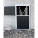Stalltür - Pferdeboxen-Aussentüre - 2-flüglig - mit Schutzgitter und Holz-Fensterladen