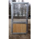 Stalltür - Pferdeboxen-Aussentüre - 2-flüglig - mit Sicherheitsglas und Schutzgitter 2x1m verzinkt Kiefernholz