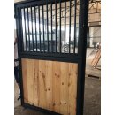 Stalltür - Pferdeboxen-Aussentüre - 2-flüglig - mit Sicherheitsglas und Schutzgitter 2x1m verzinkt Kiefernholz