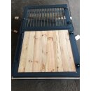 Stalltür - Pferdeboxen-Aussentüre - 2-flüglig - mit Sicherheitsglas und Schutzgitter 2x1m verzinkt Kiefernholz