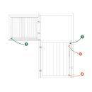 Stalltür - Pferdeboxen-Aussentüre - 2-flüglig - mit Sicherheitsglas und Schutzgitter 2x1m verzinkt Kiefernholz