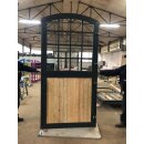 Stalltür - Pferdeboxen-Aussentüre - 2-flüglig - mit Bogen - mit Schutzgitter und Sicherheitsglas 2,5x1,25m pulverbeschichtet Recyclingbohlen