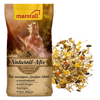 Marstall Naturell-Mix - Das zusatzfreie Struktur-Müsli - Pferdefutter 15 Kg