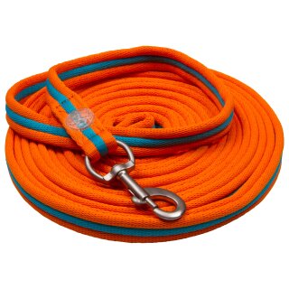 Longierleine - Lunging line soft nylon IRH - 780cm lang - 2,5cm breit Neon Orange