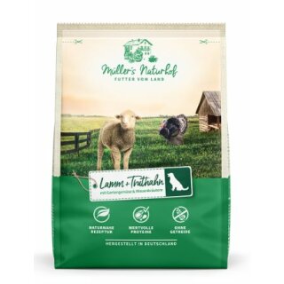 Müller´s Naturhof - Hundefutter - Trockenfutter - Lamm & Truthahn - Getreidefrei - 12 Kg Sack