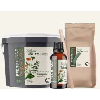 Relax Biocare Pferdeerde Derma Care - All in One Hautpflege – pflegt & reguliert bei Hautirritationen & Hautschäden - 0,75Kg