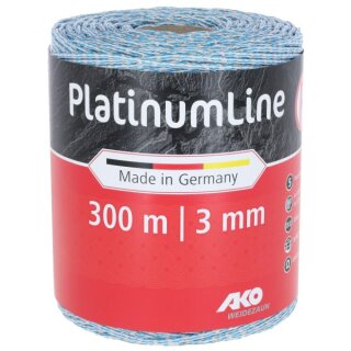 AKO PlatinumLine Litze - Weidezaunlitze - weiß/blau 300m Rolle