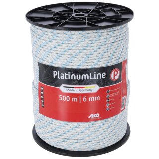 AKO PlatinumLine Seil - Weidezaunseil - weiß/blau 500m Rolle