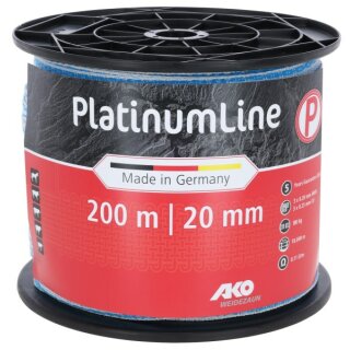 AKO PlatinumLine Band - Weidezaunband - weiß/blau - 20mm