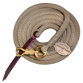Brockamp Arbeitsseil - Bodenarbeitsseil - Führstrick lang - Lead Rope - Polyester Ø 13mm, 2,7m lang, mit Drehkippkarabiner - Profi-Trainierqualität