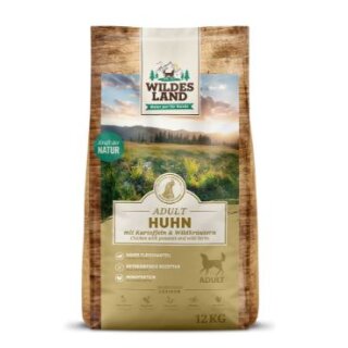 Wildes Land - Hundefutter - CLASSIC - Trockenfutter - Huhn mit Kartoffeln und Wildkräutern - Getreidefrei - 12 Kg Sack