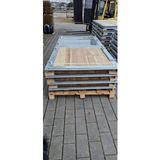 Lagerware : Stalltür - Pferdeboxen-Aussentüre - 2-flüglig - Holzfüllung - mit Sicherheitsglas und Schutzgitter