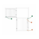 Lagerware : Stalltür - Pferdeboxen-Aussentüre - 2-flüglig - Holzfüllung - mit Sicherheitsglas und Schutzgitter