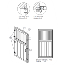 Lagerware : Stalltür - Pferdeboxen-Aussentüre - 2-flüglig - Holzfüllung - mit Sicherheitsglas und Schutzgitter