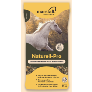Marstall Naturell-Pro - Zusatzfreies Protein-Müsli ohne Getreide - Pferdefutter 15 Kg