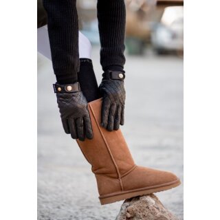 USG Kitzbühel Winterhandschuhe - Reithandschuhe - Leder mit Mikrofleece Futter, wasserdicht