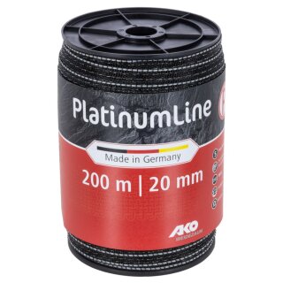 AKO PlatinumLine Band - Weidezaunband - schwarz/weiß - 20mm